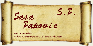 Saša Papović vizit kartica